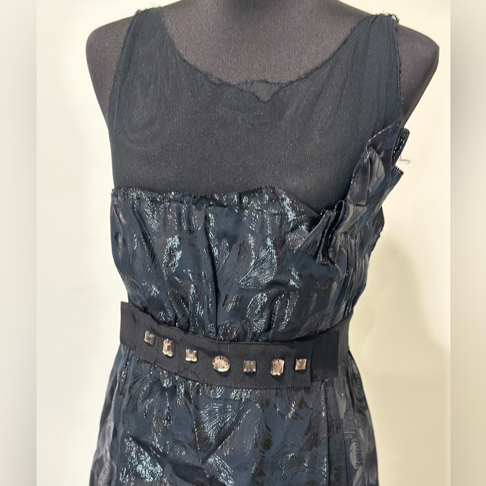 Nicole Miller vintage Y2K Gold Label Shimmer Stretch Evening Dress Sz 4